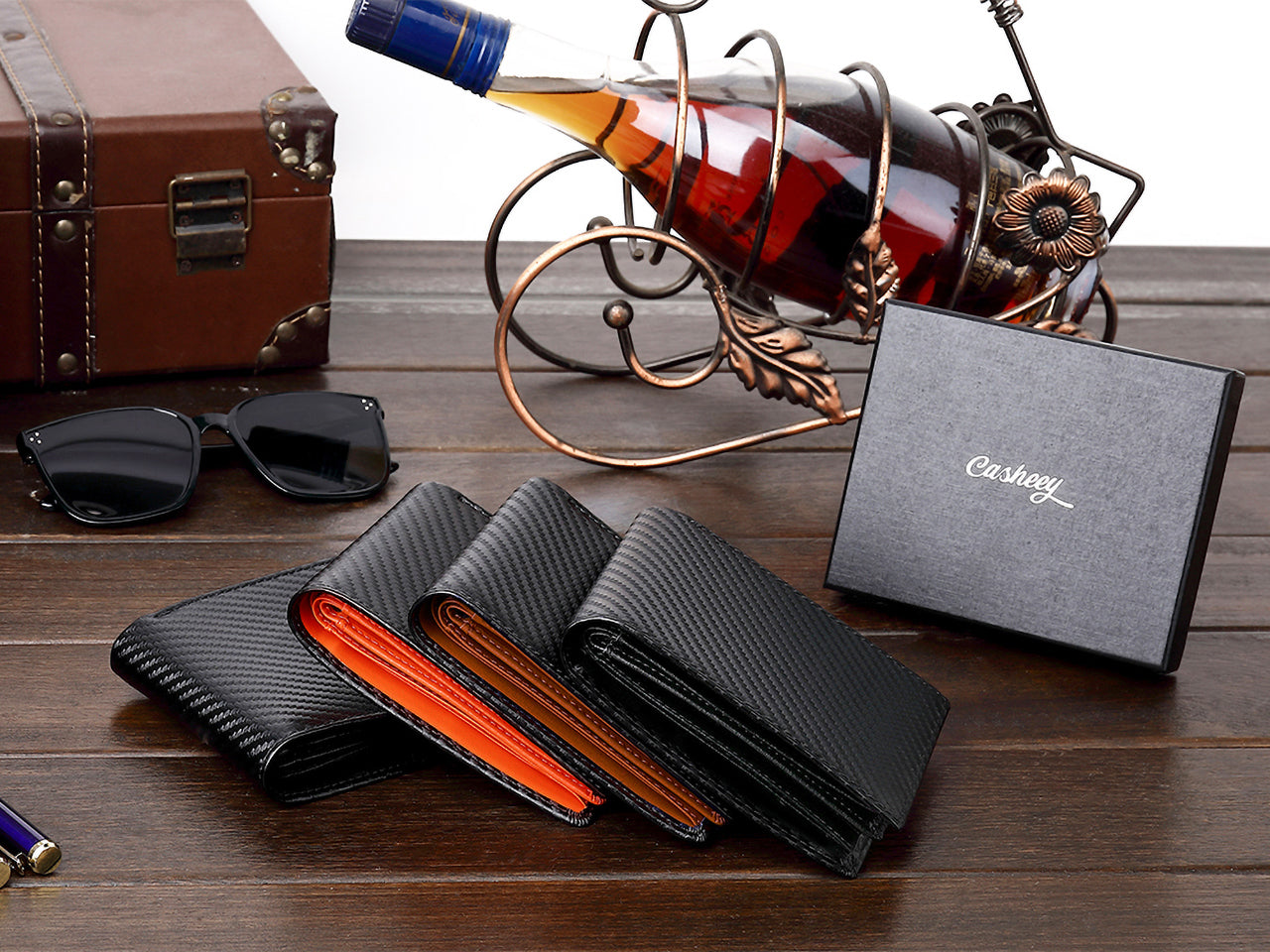Casheey Carbon Fiber Leather Wallet