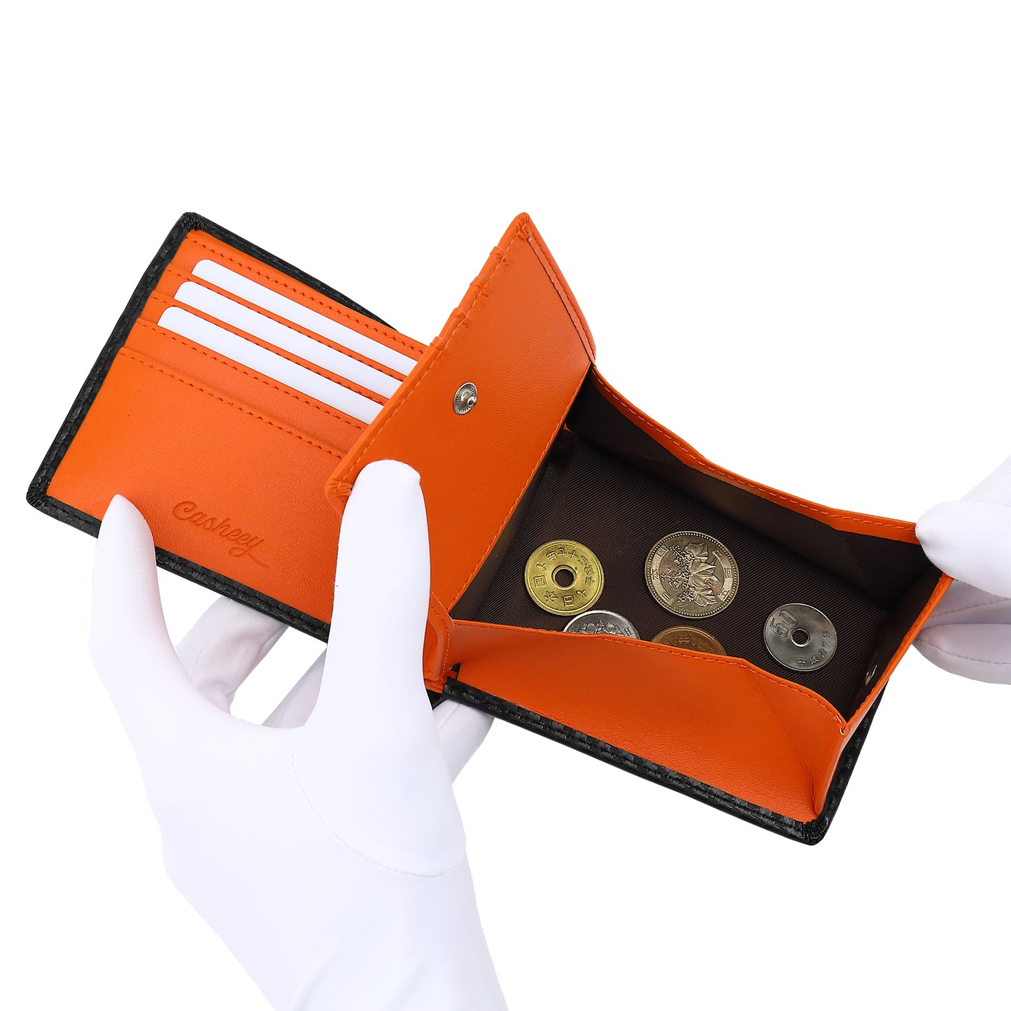 Carbon Leather Men's Wallet | Coin Box Design