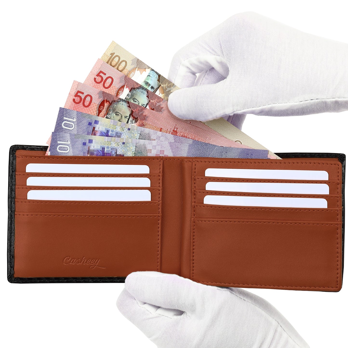 Carbon Leather Men's Wallet | Coin Box Design