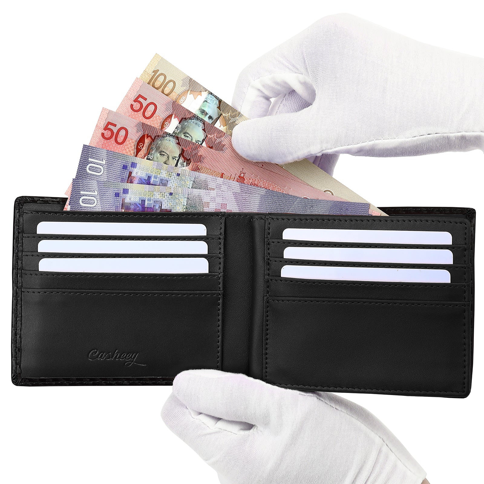 Coin Pocket Rfid Credit Card Holder, Men Wallet Carbon Leather